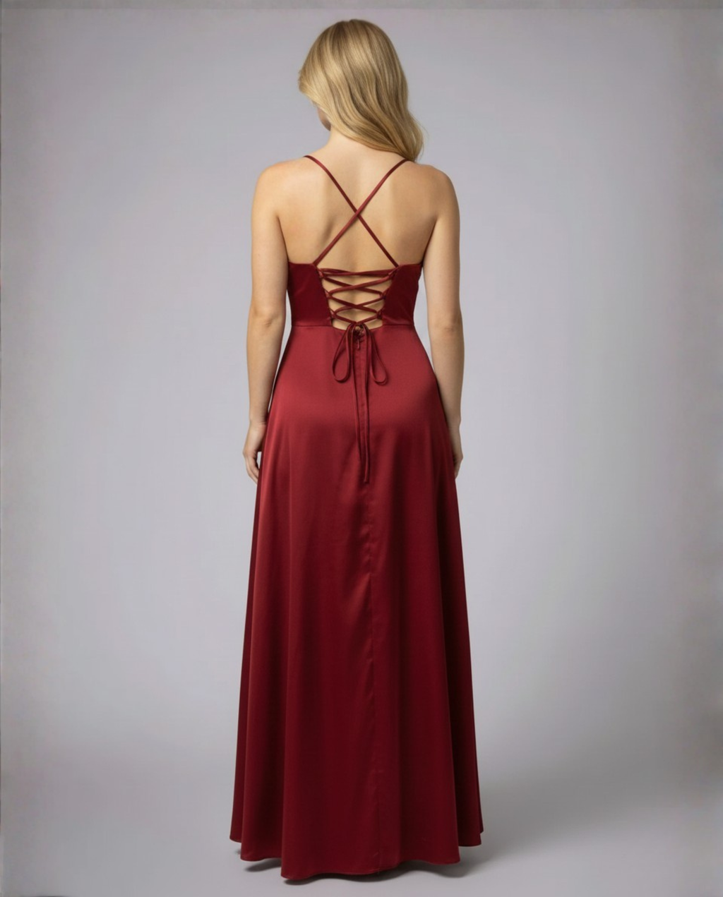 Violet | Cowl Neck Maxi Dress With Lace-Up Back