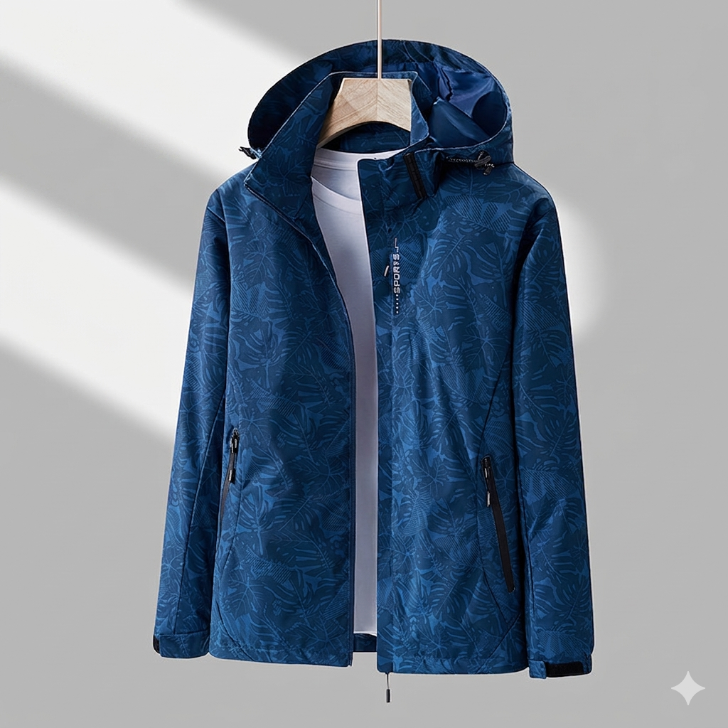 Talia | Hooded Zip-Up Jacket With Leaf Print