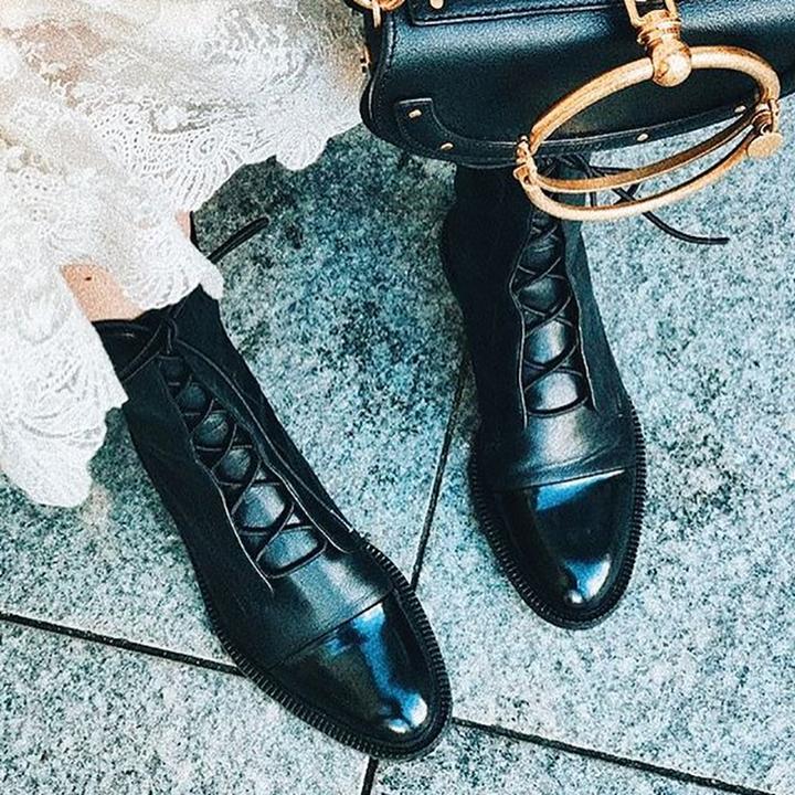 Adaline | Lace-Up Ankle Boots With Cap Toe