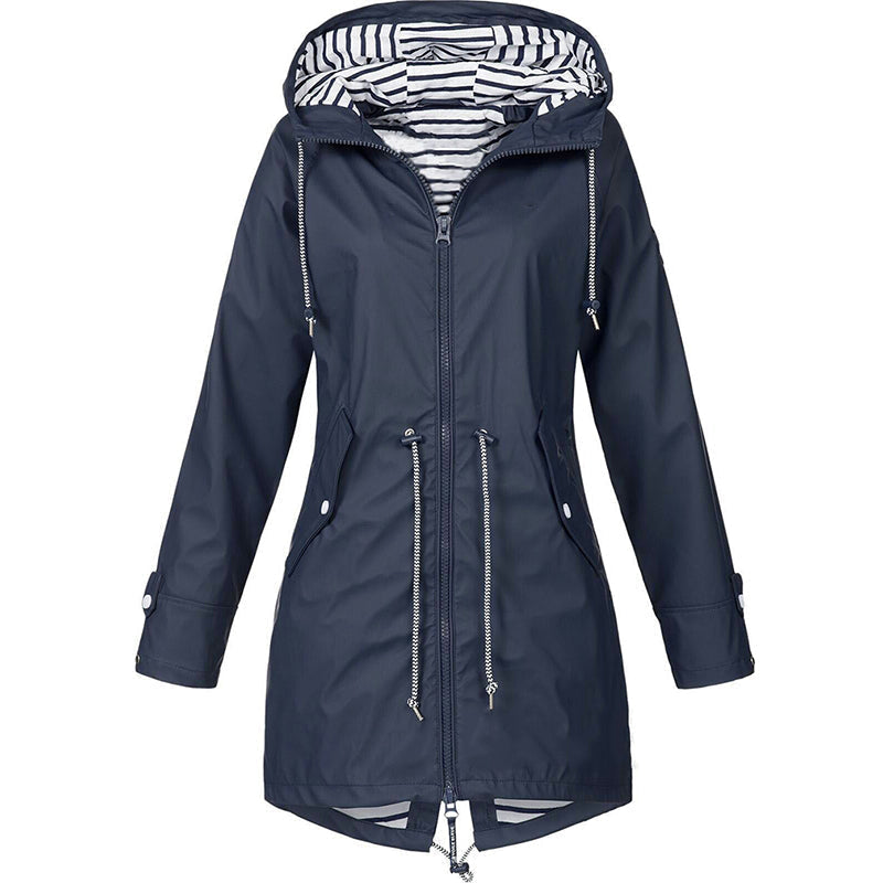 Ingrid | Hooded Rain Jacket With Drawstring Waist