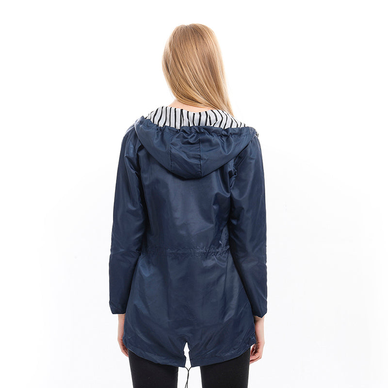Ingrid | Hooded Rain Jacket With Drawstring Waist