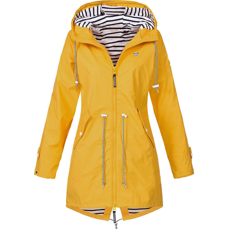 Ingrid | Hooded Rain Jacket With Drawstring Waist