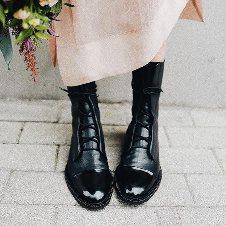 Adaline | Lace-Up Ankle Boots With Cap Toe