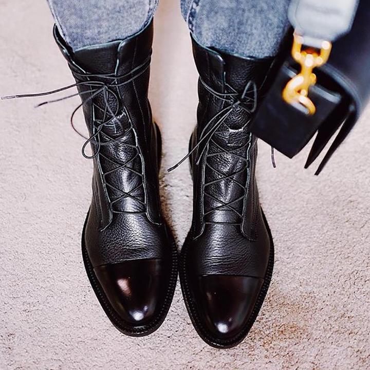 Adaline | Lace-Up Ankle Boots With Cap Toe