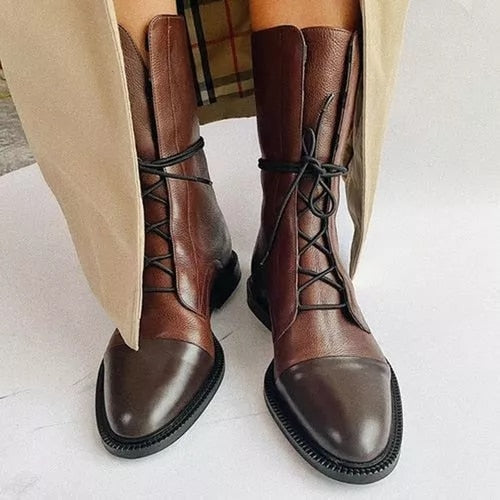 Adaline | Lace-Up Ankle Boots With Cap Toe