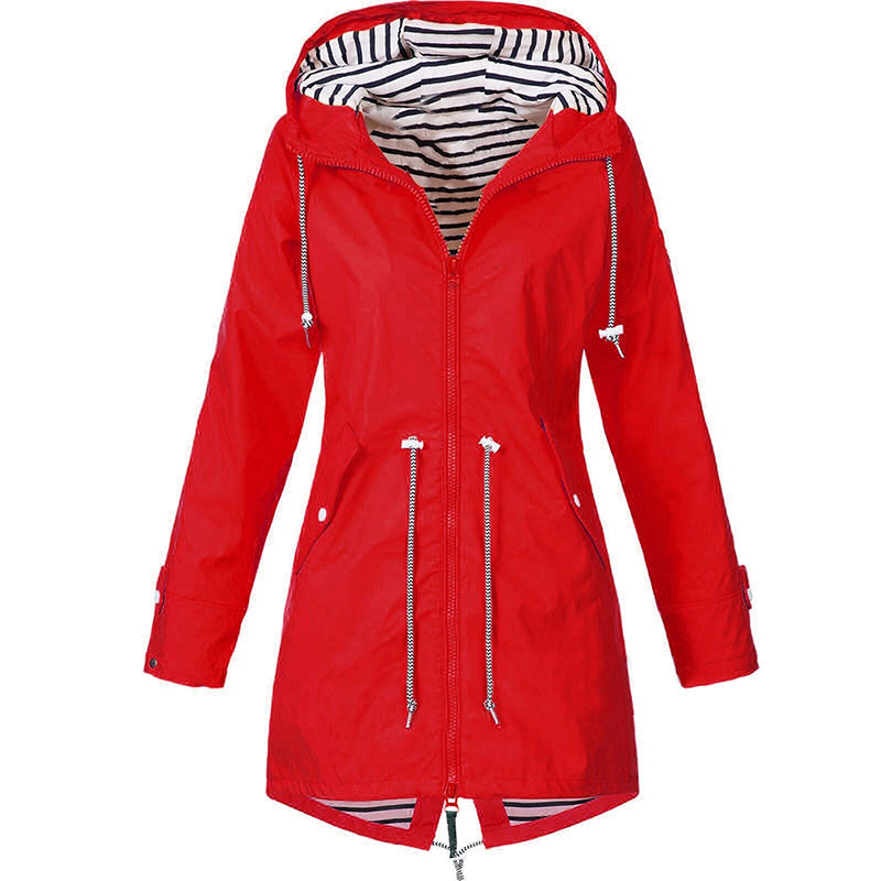 Ingrid | Hooded Rain Jacket With Drawstring Waist