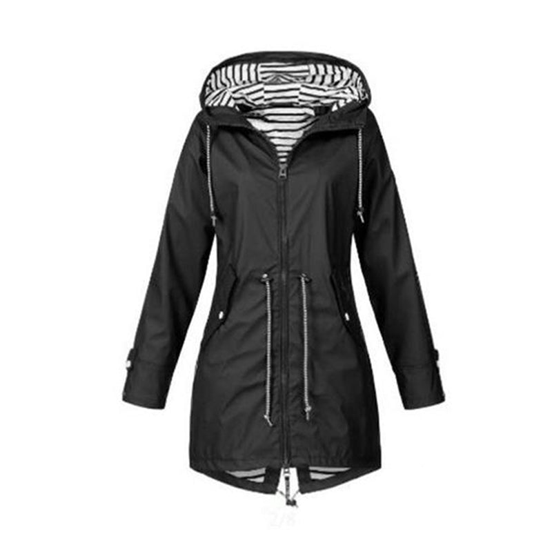 Ingrid | Hooded Rain Jacket With Drawstring Waist