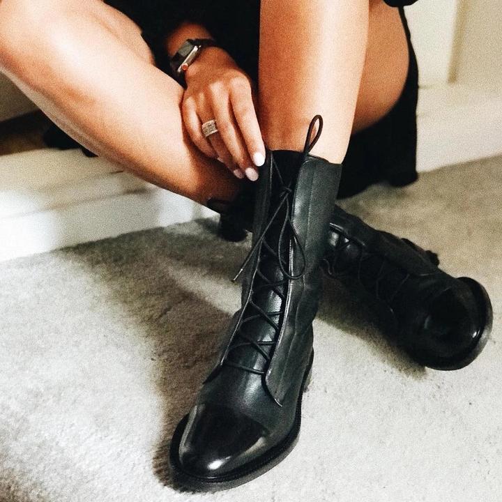 Adaline | Lace-Up Ankle Boots With Cap Toe