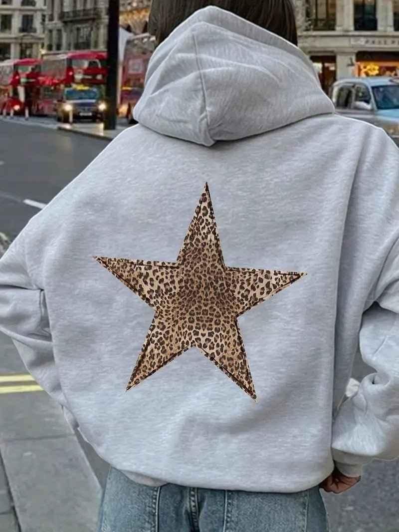 Miranda | Relaxed Hoodie With Leopard Star Print