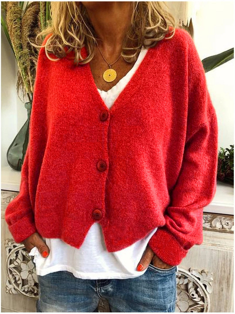Gwen | Relaxed V-Neck Cardigan With Buttons