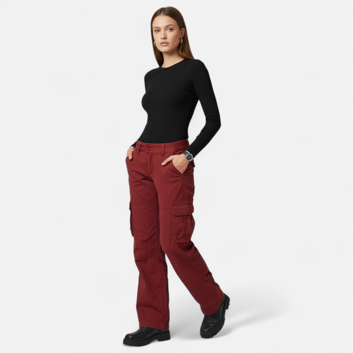 Alana | Straight-Leg Cargo Pants With Flap Pockets