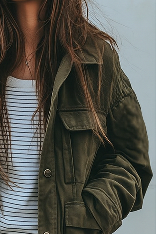 Polly | Oversized Utility Jacket With Patch Pockets