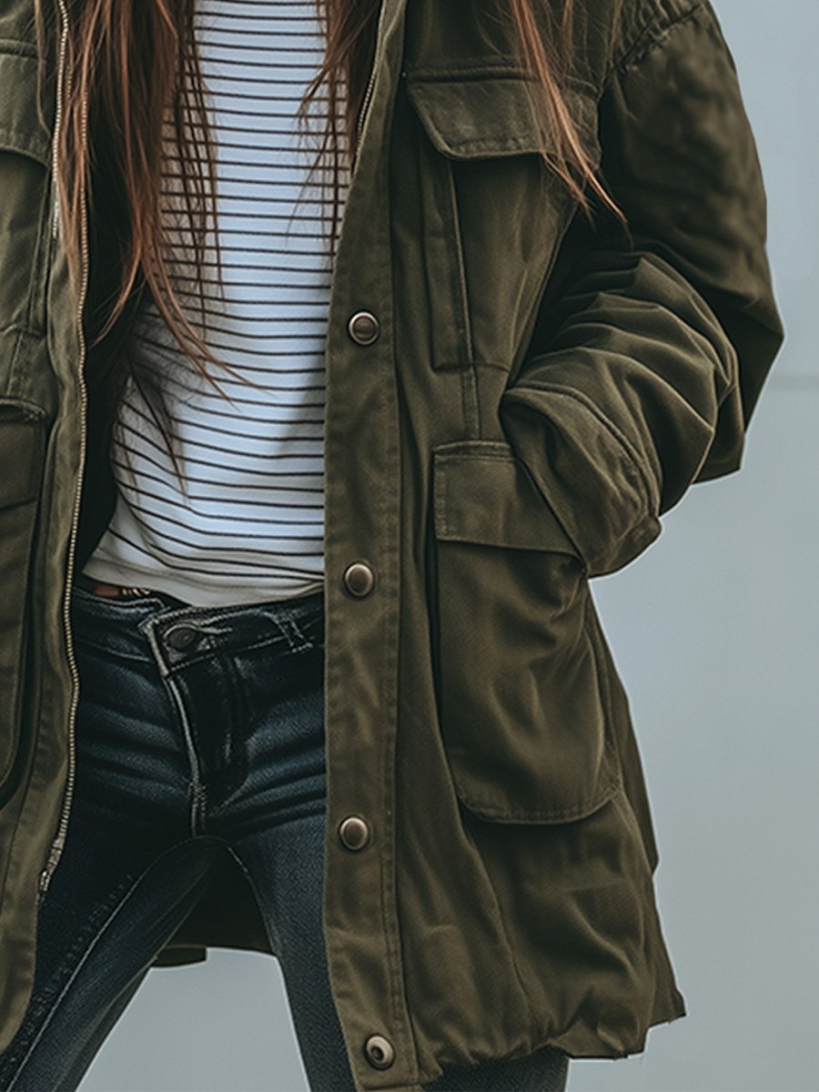 Polly | Oversized Utility Jacket With Patch Pockets