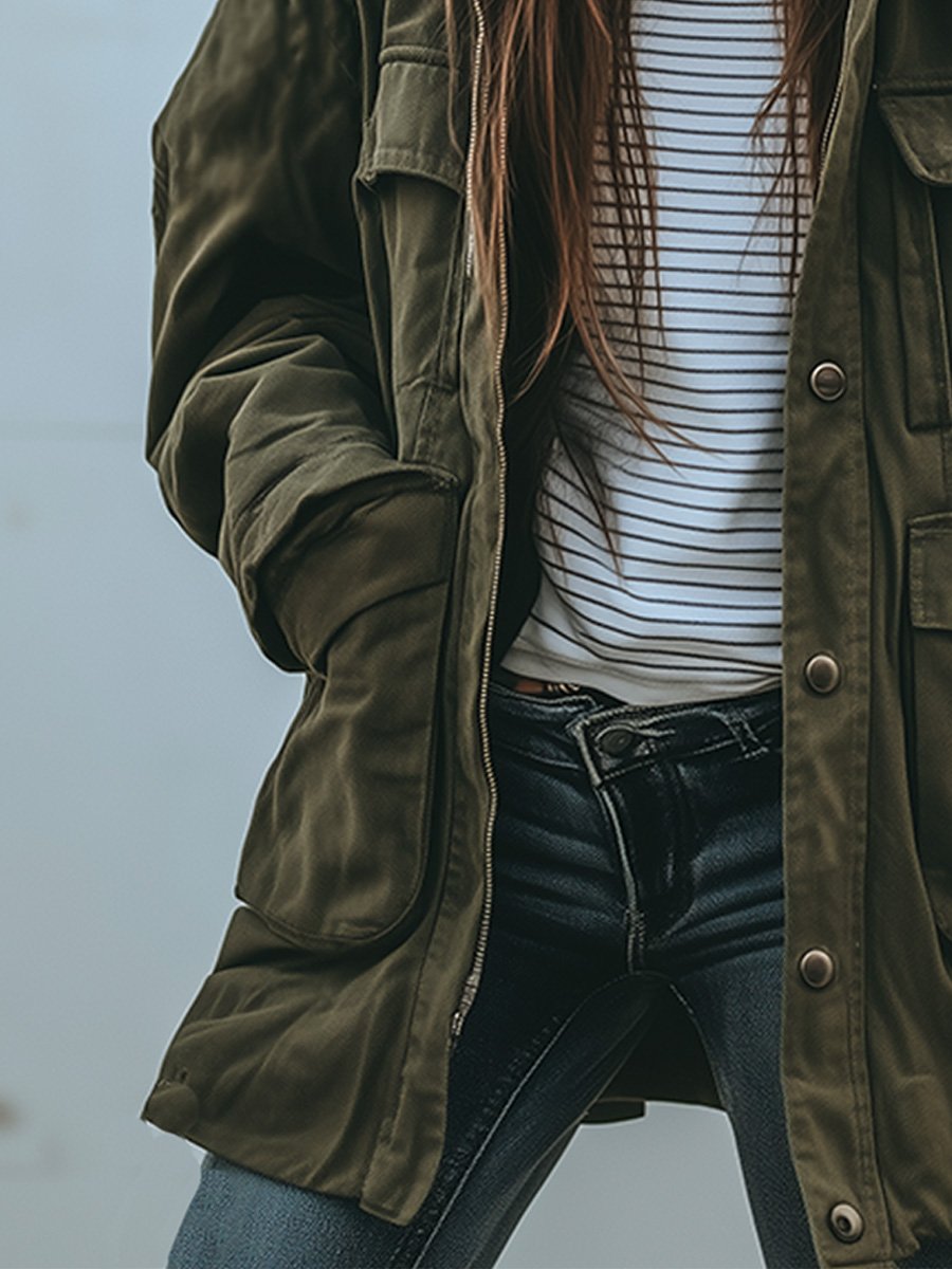Polly | Oversized Utility Jacket With Patch Pockets