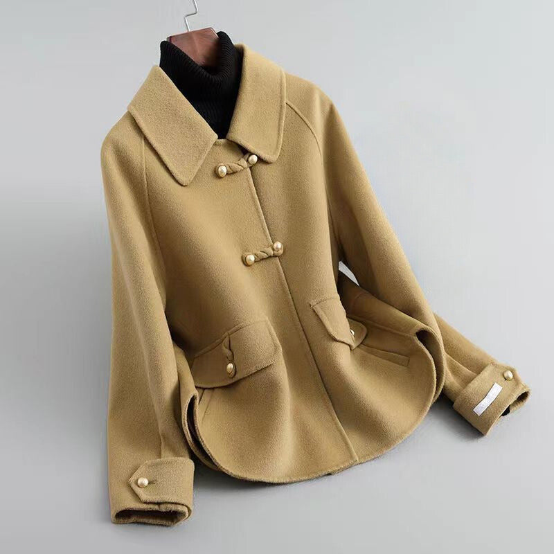 Orla | Short Swing Coat With Pearl Buttons