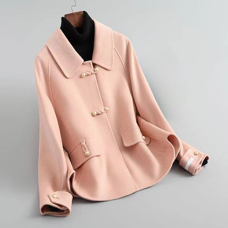 Orla | Short Swing Coat With Pearl Buttons