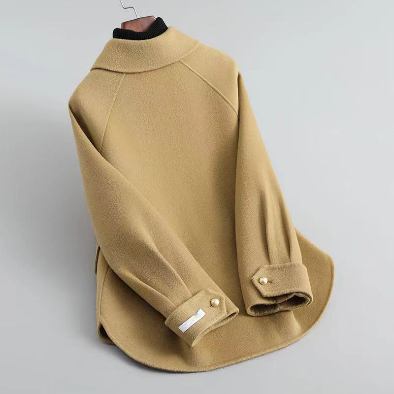 Orla | Short Swing Coat With Pearl Buttons