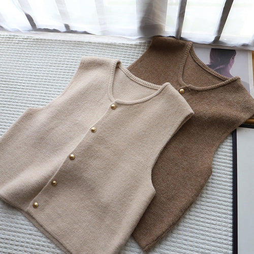 Adaira | Knit Sweater Vest With Button Front