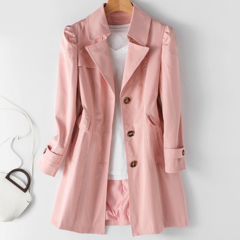 Sheila | Slim-Fit Trench Coat With Notch Lapels