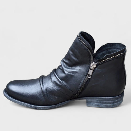 Agatha | Ruched Ankle Boots With Side Zip