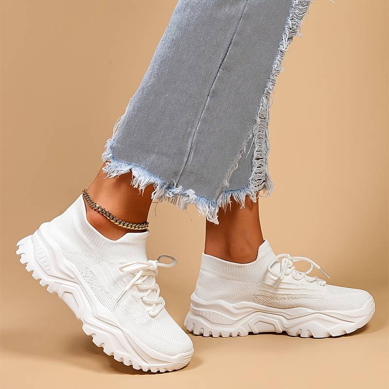 Roberta | Chunky Platform Sneakers With Textile Upper