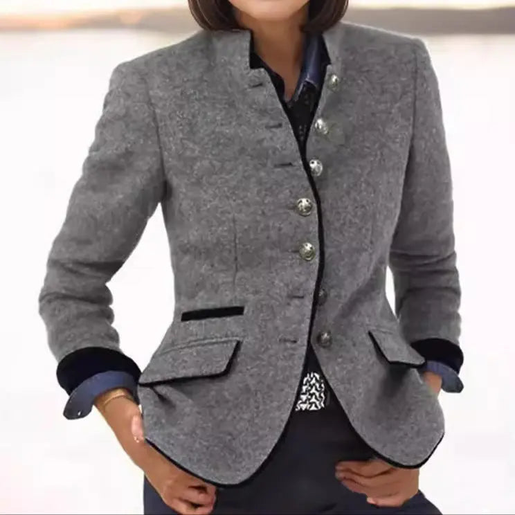 Thornbury — Wool-Blend Blazer with Contrast Trim