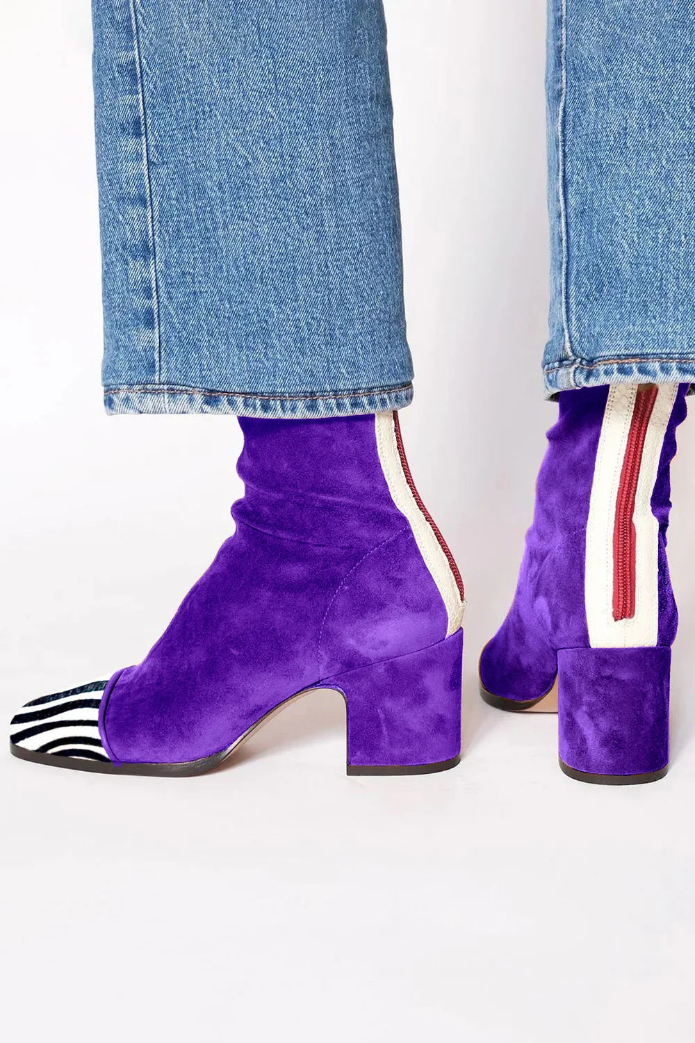 Cordelia — Square-Toe Block Heel Ankle Boots