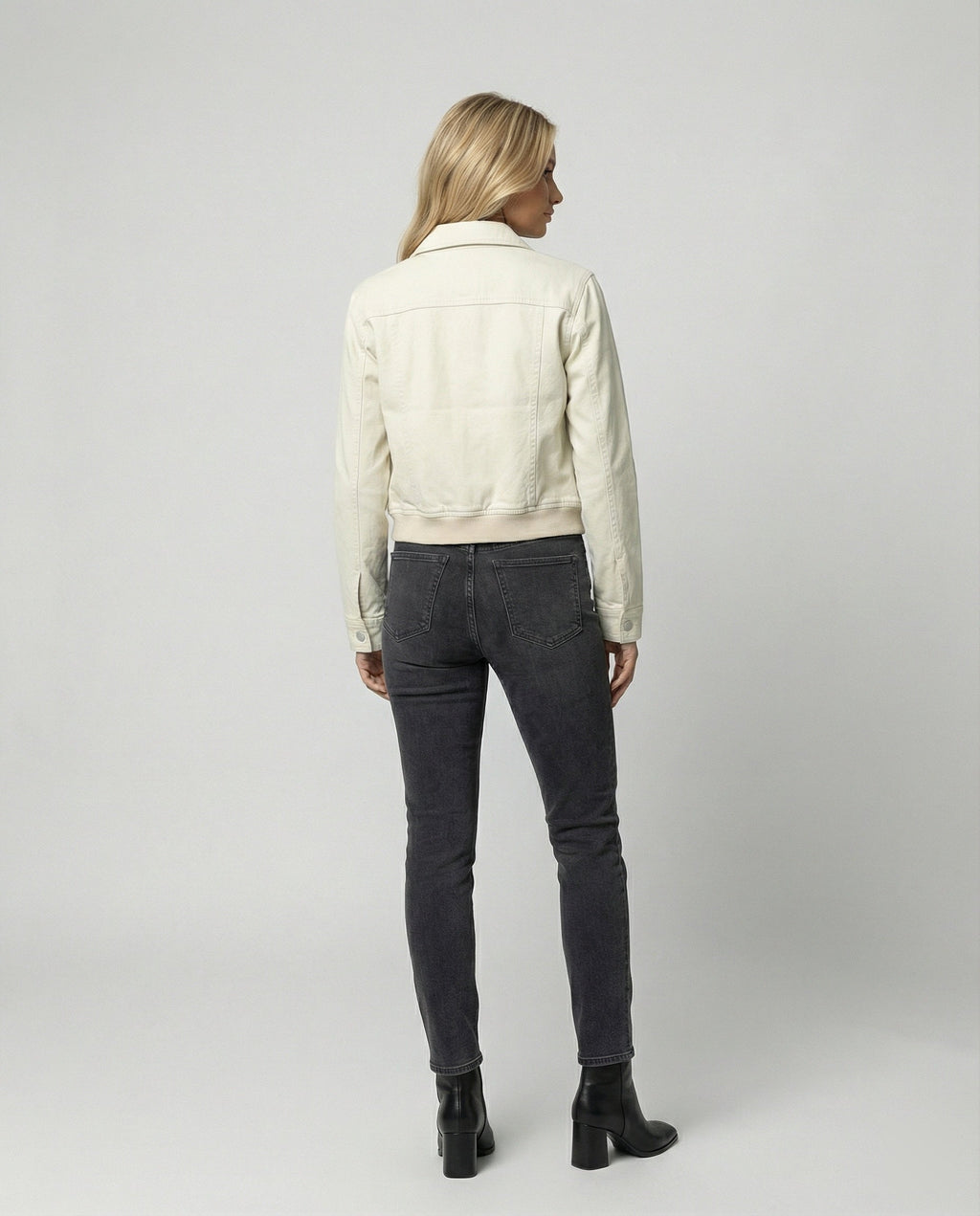 Libby | Retro Zip-Up Cropped Jacket With Collar