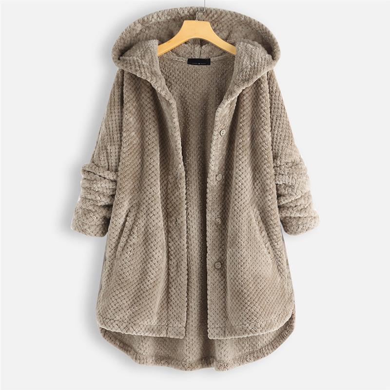 Arielle | Cozy Hooded Coat With Button Front