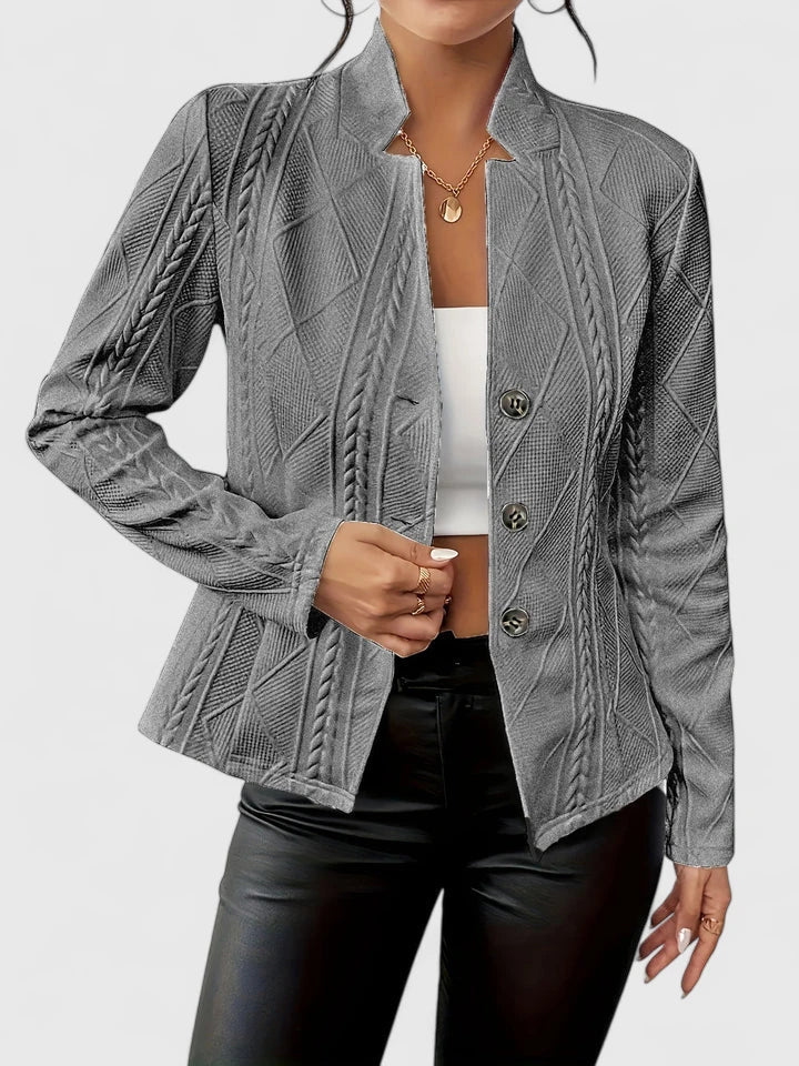 Everly — Cable-Knit Lapel Blazer