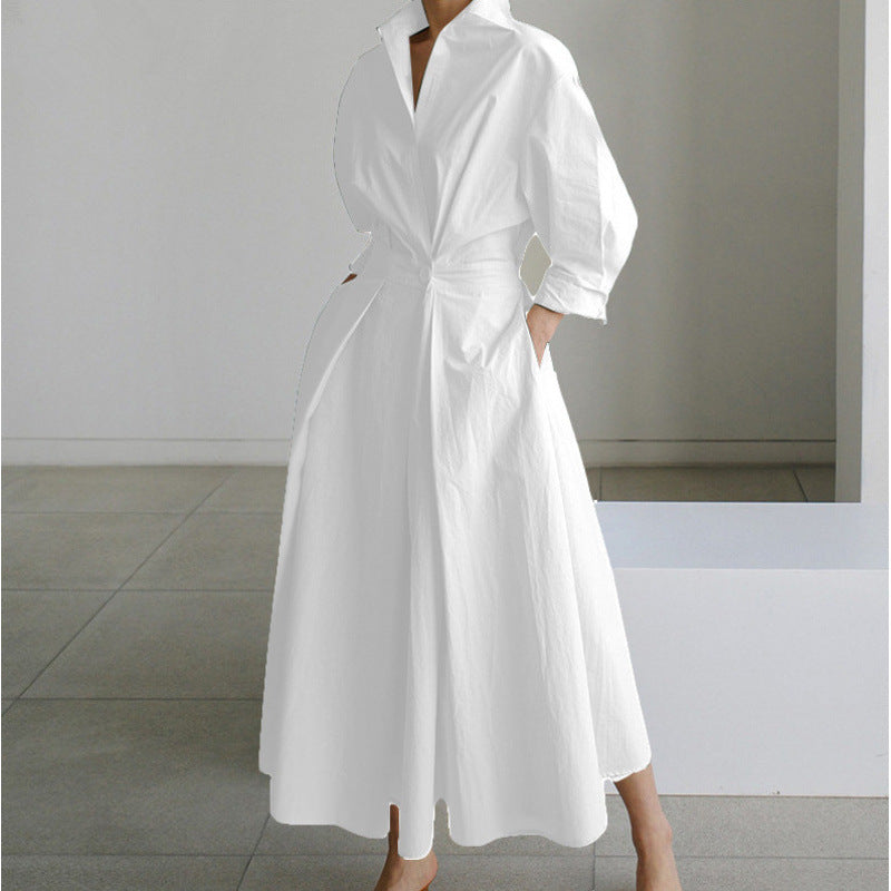 Maria | Collared Maxi Dress With Front Wrap