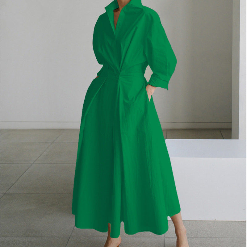 Maria | Collared Maxi Dress With Front Wrap