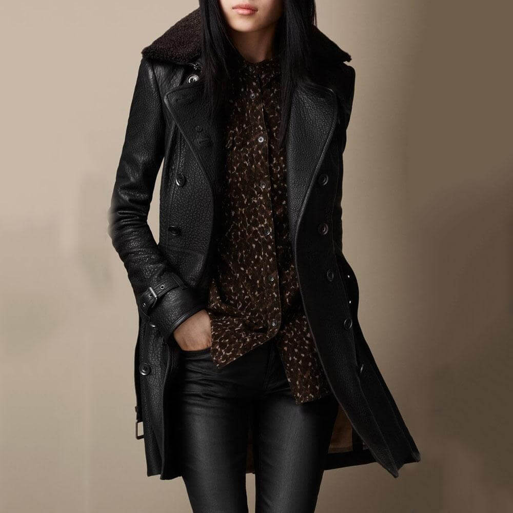 Katherine | Double-Breasted Coat With Plush Collar