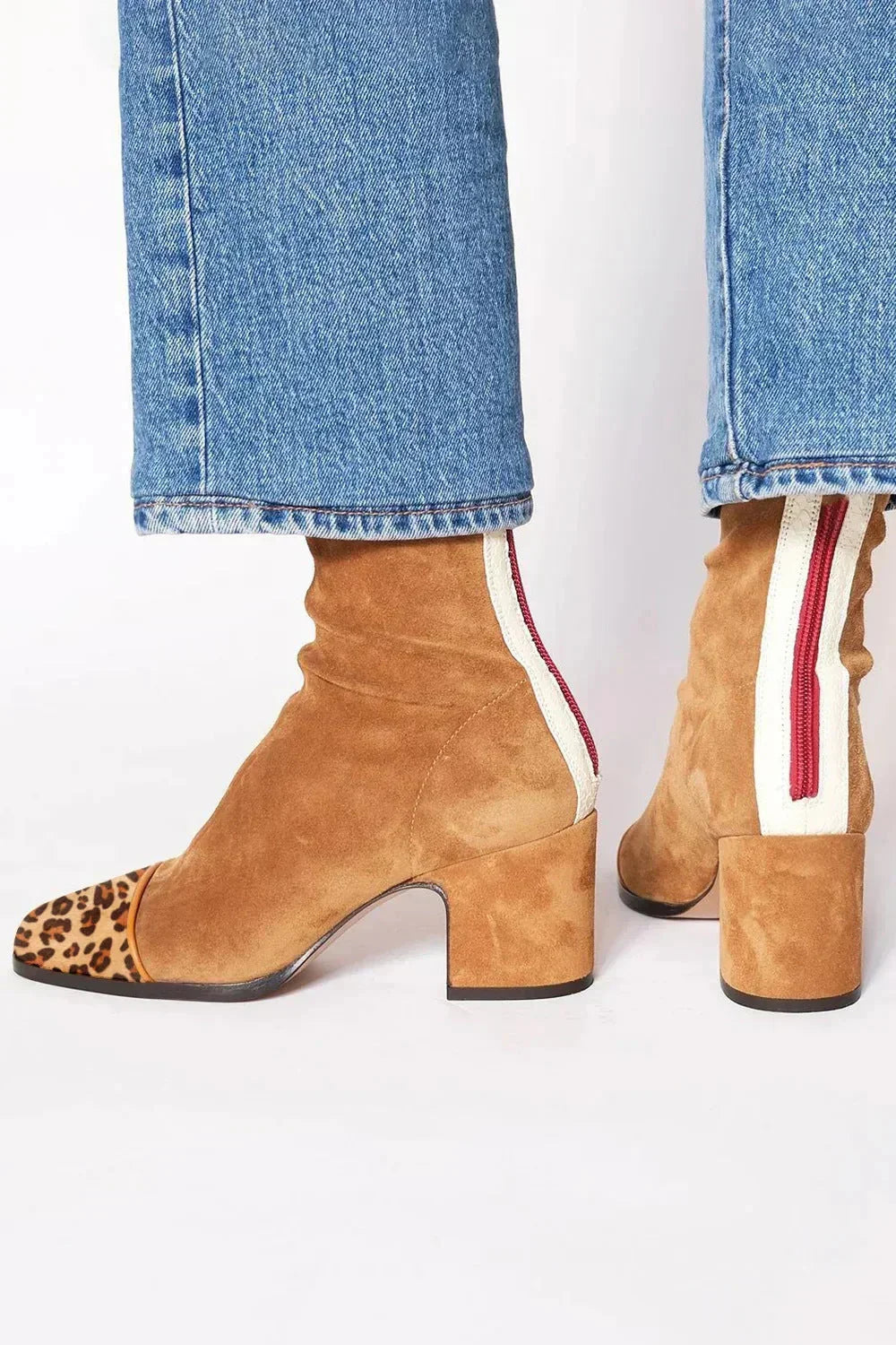 Mary | Suede Ankle Boots With Block Heel