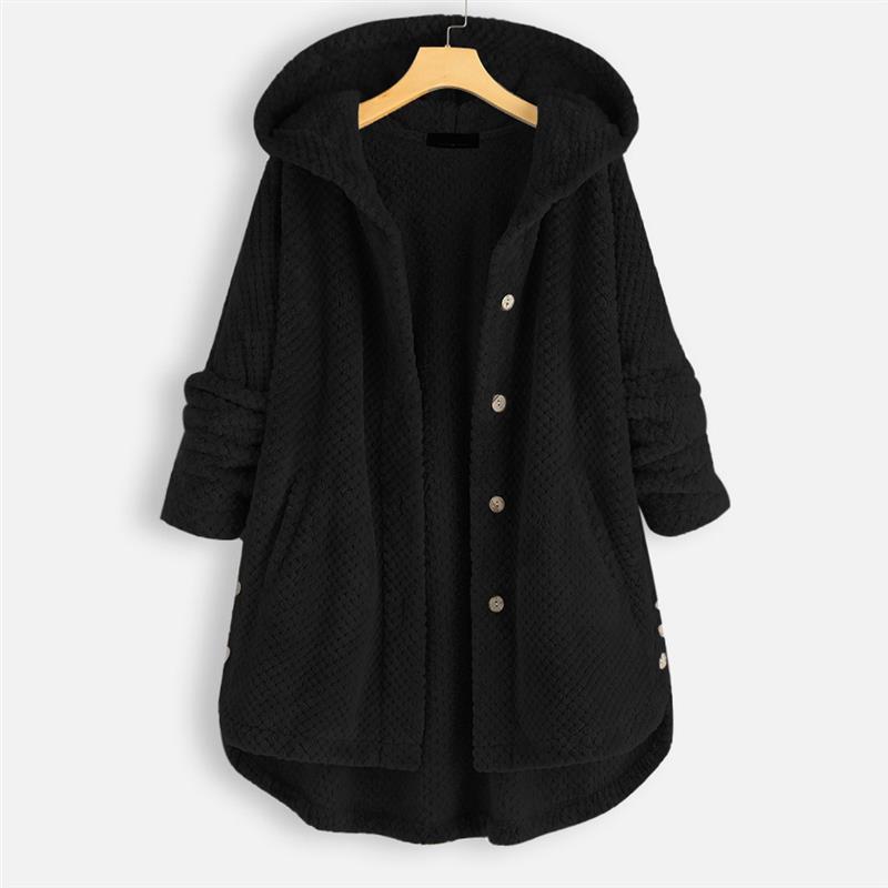 Arielle | Cozy Hooded Coat With Button Front