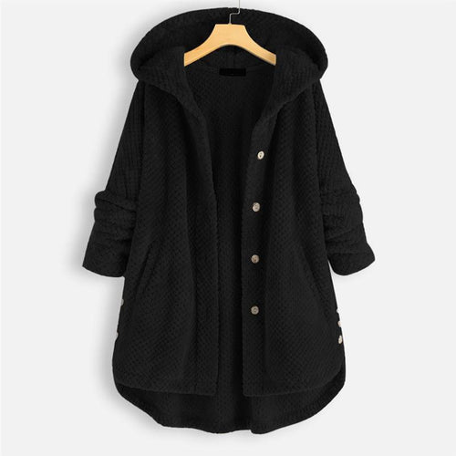 Arielle | Cozy Hooded Coat With Button Front