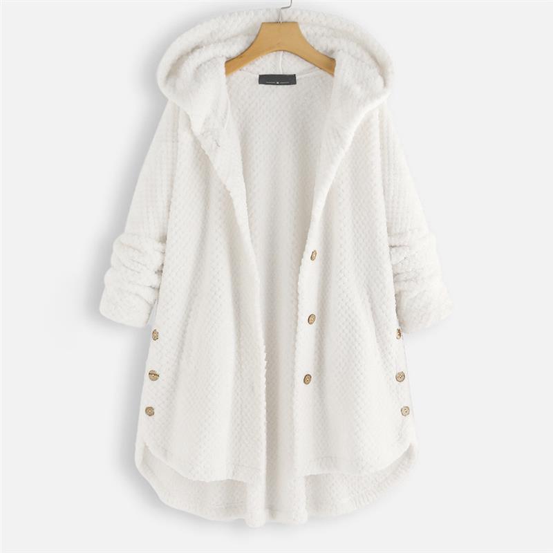 Arielle | Cozy Hooded Coat With Button Front