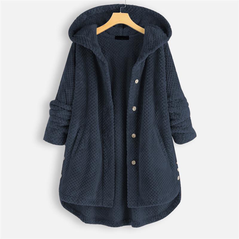 Arielle | Cozy Hooded Coat With Button Front