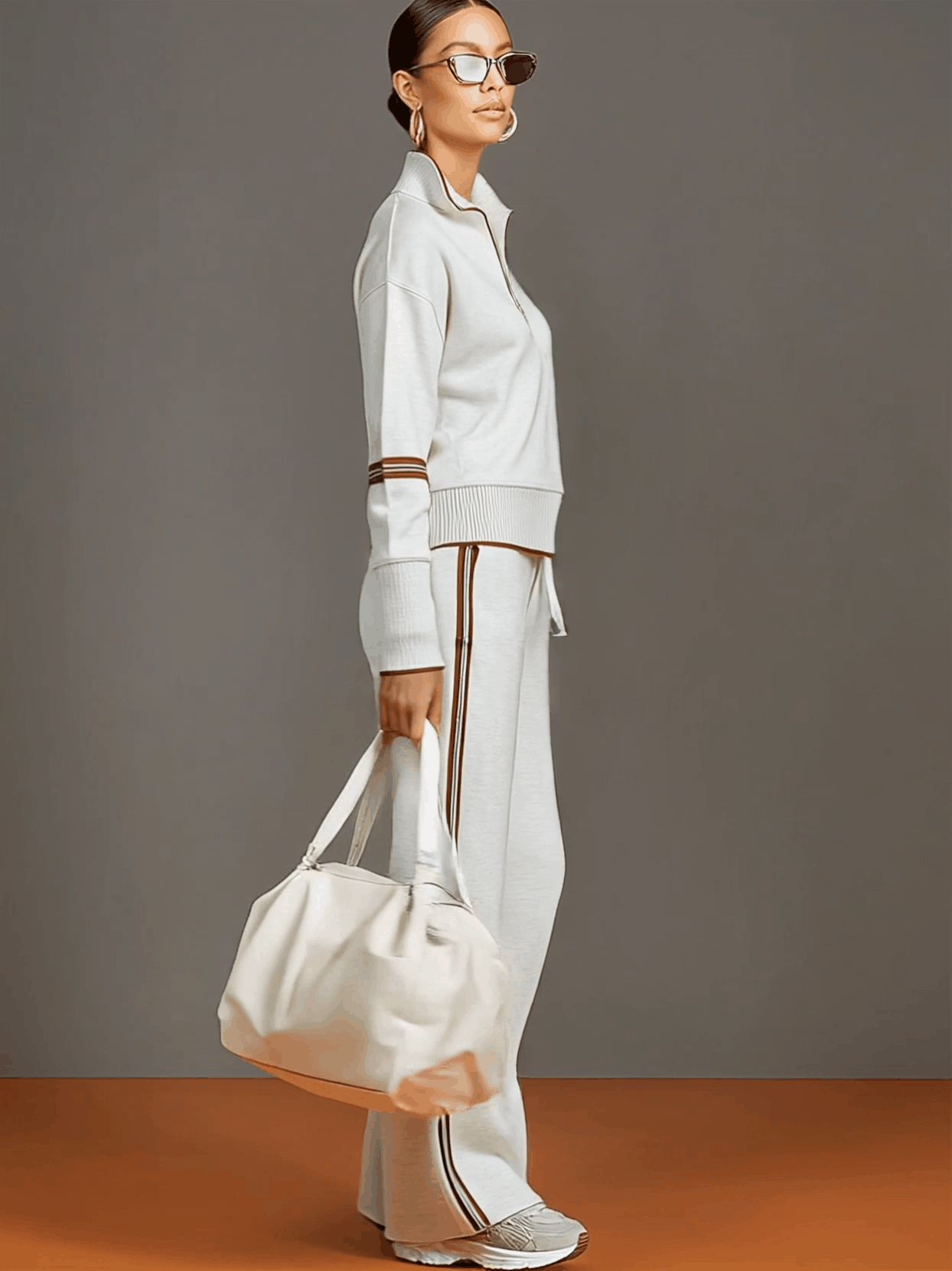 Alma | Half-Zip Top And Wide-Leg Pants Set