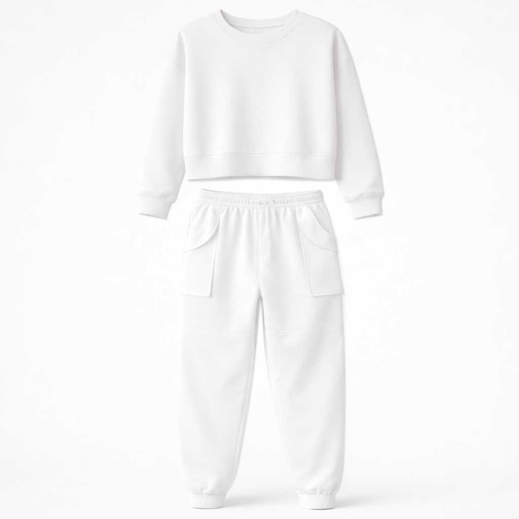 Calla | Crop Sweatshirt And Cargo Jogger Set