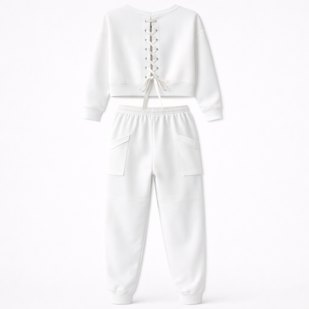 Calla | Crop Sweatshirt And Cargo Jogger Set