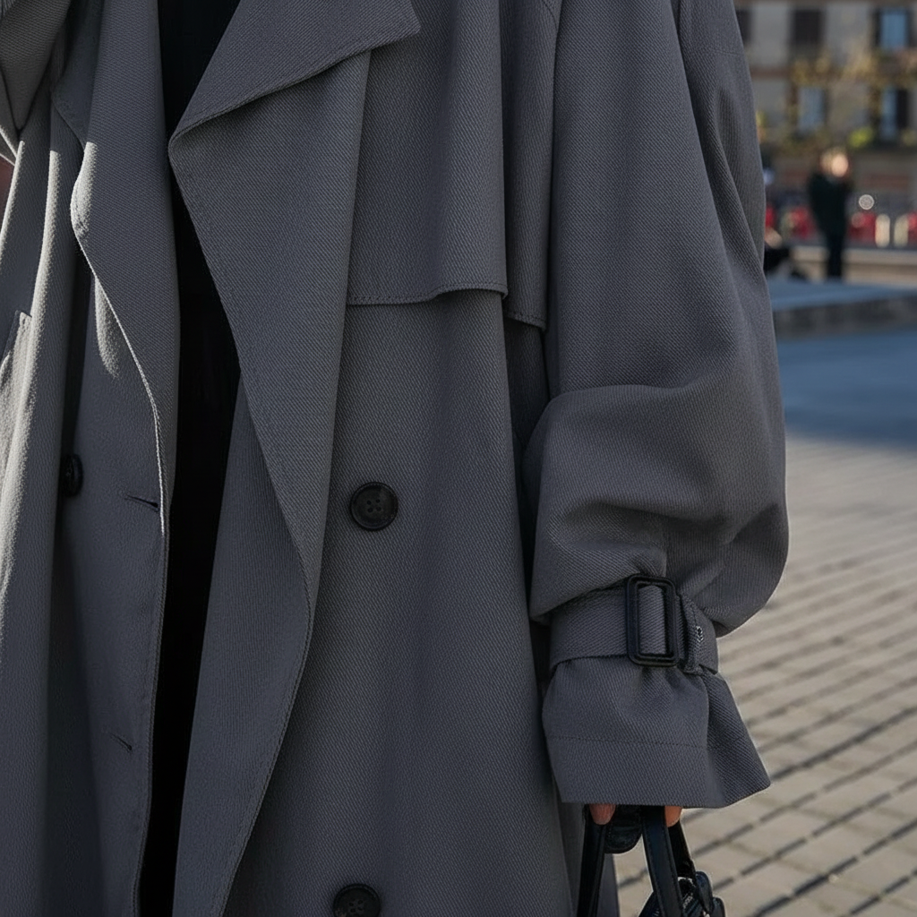 Elizabeth | Oversized Long Double-Breasted Trench Coat