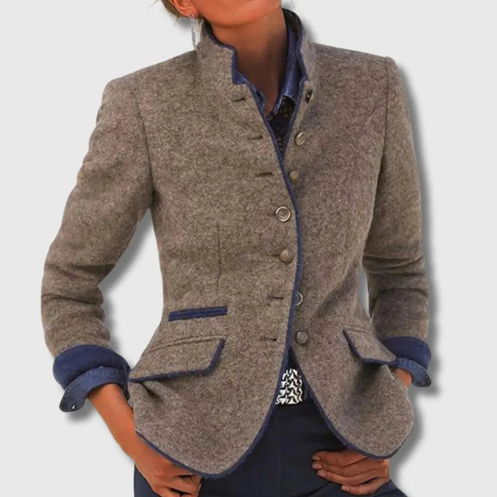 Thornbury — Wool-Blend Blazer with Contrast Trim