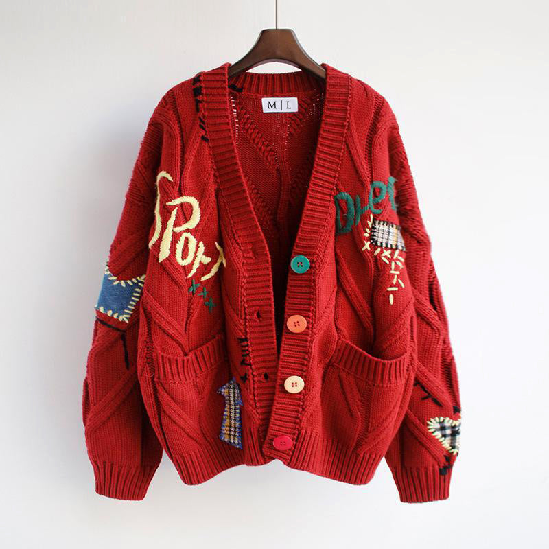 Merritt | Patchwork Cardigan With Colorful Buttons
