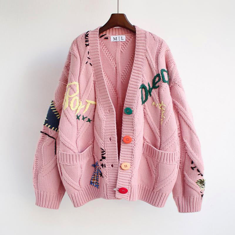 Merritt | Patchwork Cardigan With Colorful Buttons