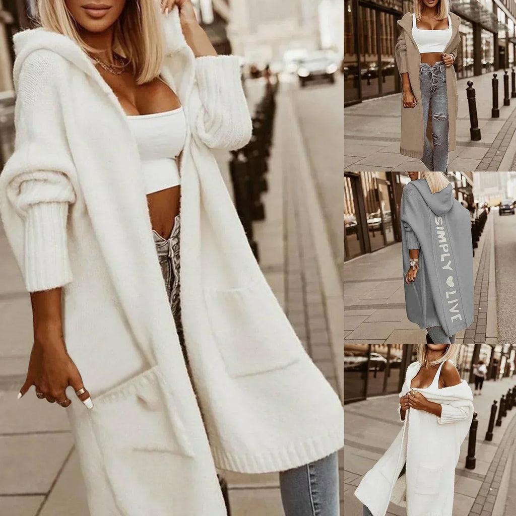 Jacqueline | Longline Hooded Knit Cardigan