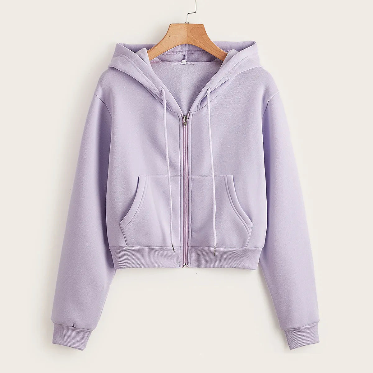 Carlotta | Cropped Zip-Up Hoodie With Drawstring Hood