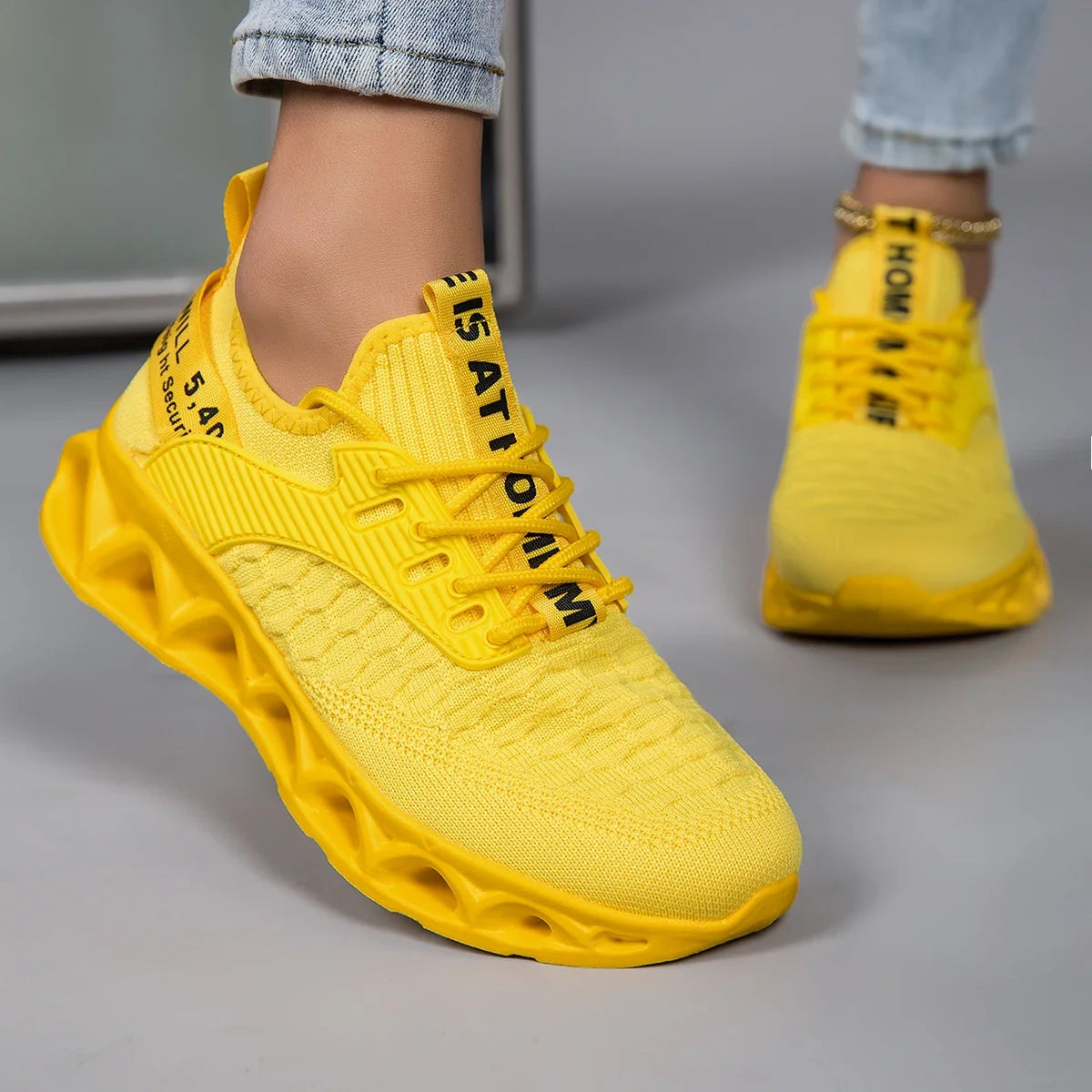 Emmeline | Lace-Up Sneakers With Sculpted Wave Sole