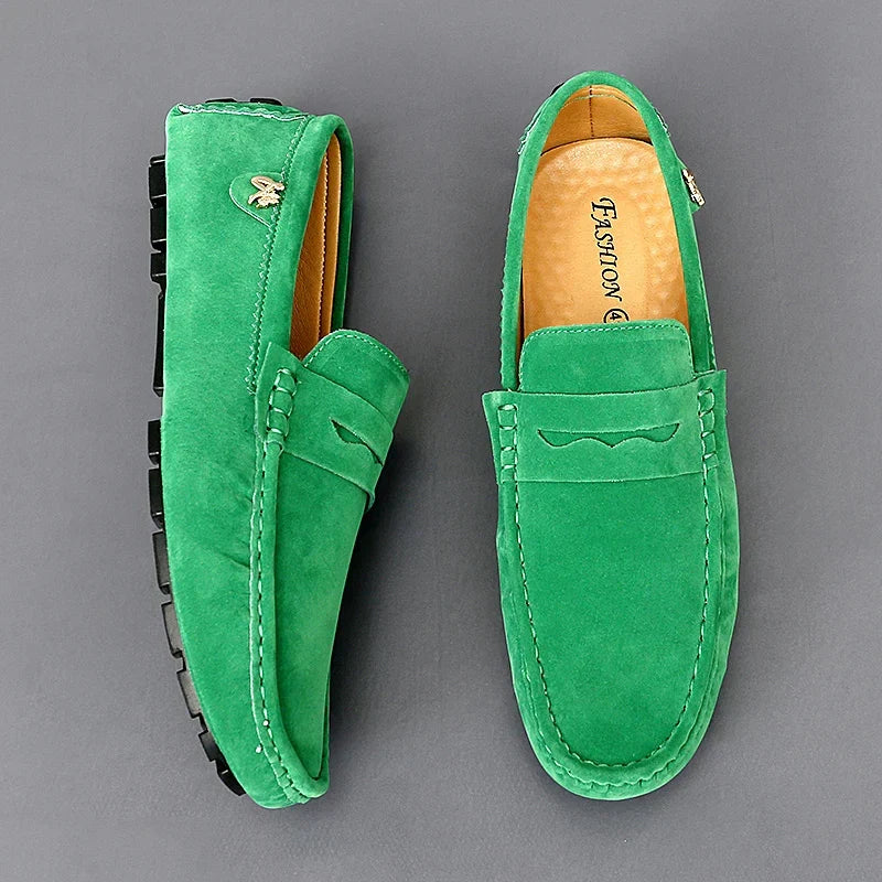 Saffron | Faux Suede Driving Loafers