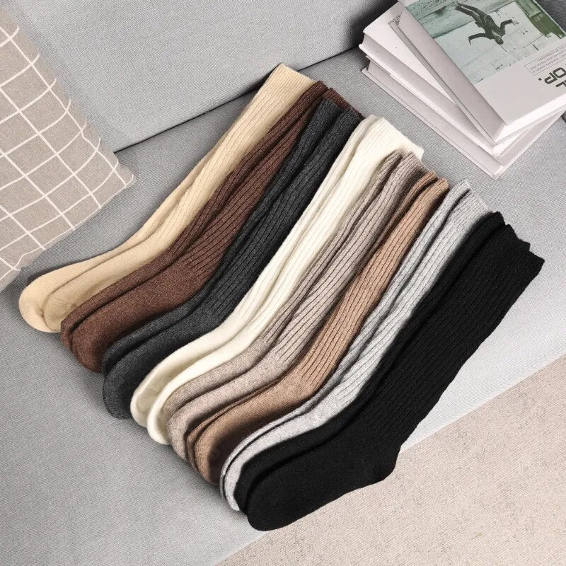 Hester | Cashmere Knee-High Ribbed Socks